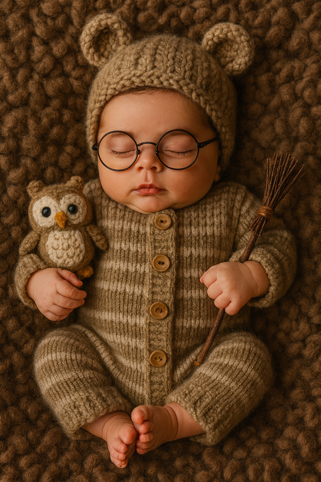 Bebê Adormecido com Acessórios de Urso