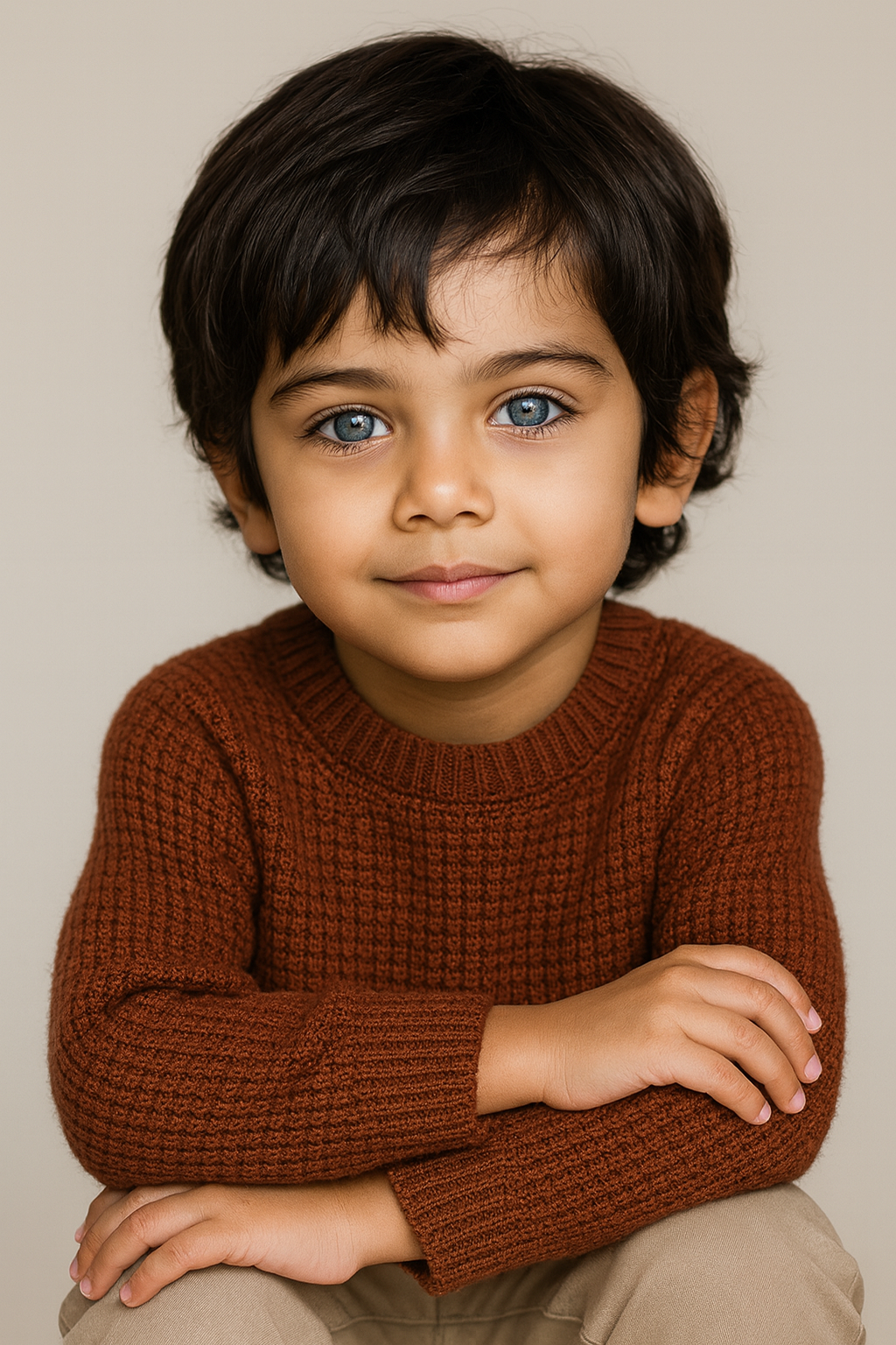 Olhos Azuis e Sorriso Suave