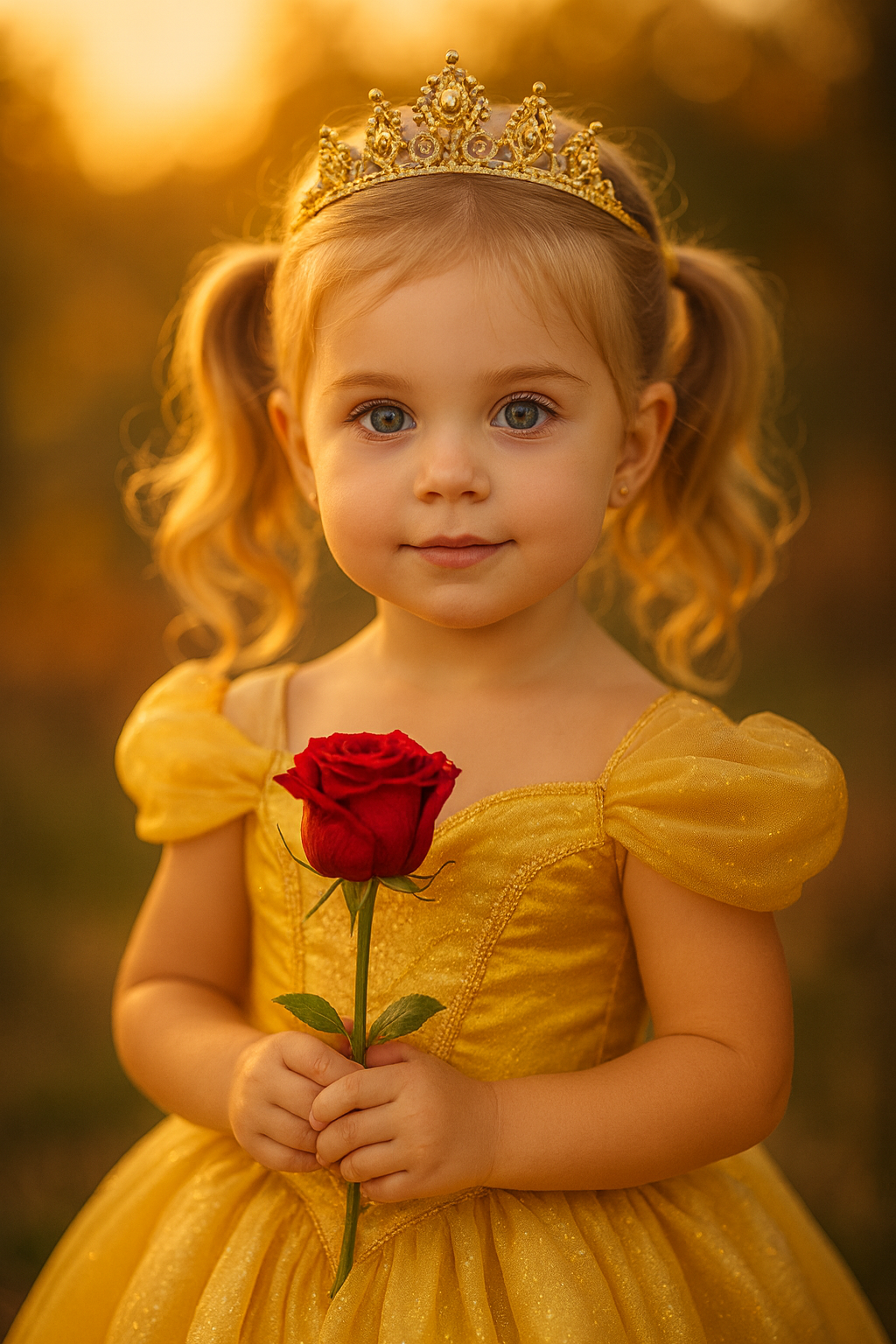 Princesa ao Entardecer com Rosa