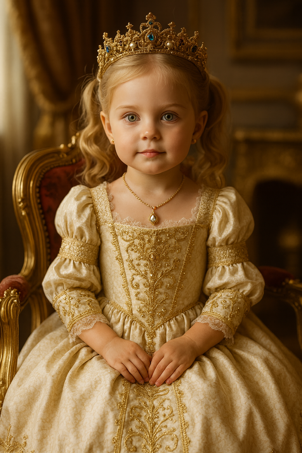 Retrato Real de Menina com Coroa