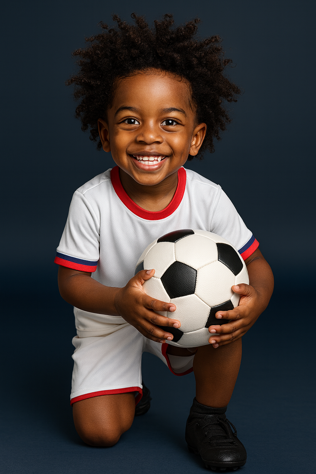 Sorriso Jovial com Bola de Futebol