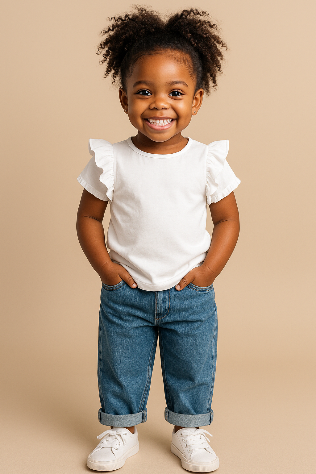 Sorriso radiante de infância