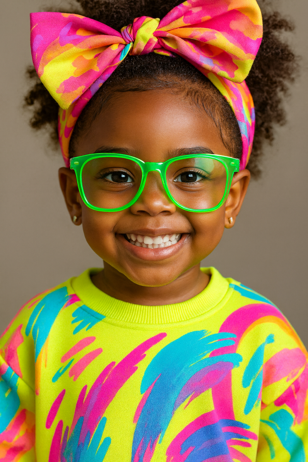 Sorriso radiante e estilo vibrante