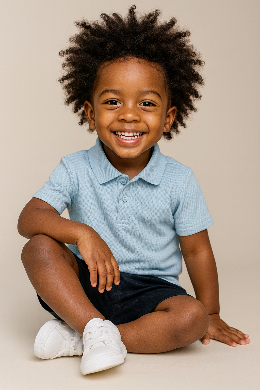 Sorriso radiante e olhar encantador